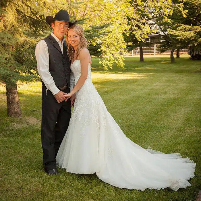 Amber Marshall with her husband Shawn Turner in their wedding.