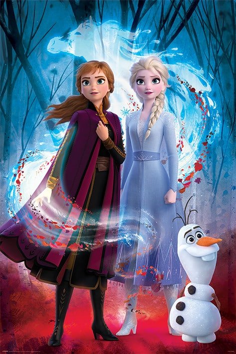 Anna, Elsa and Olaf. 