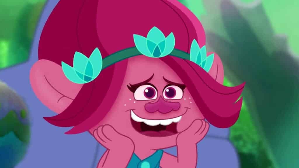 Queen Poppy is voiced by Amanda Leighton.